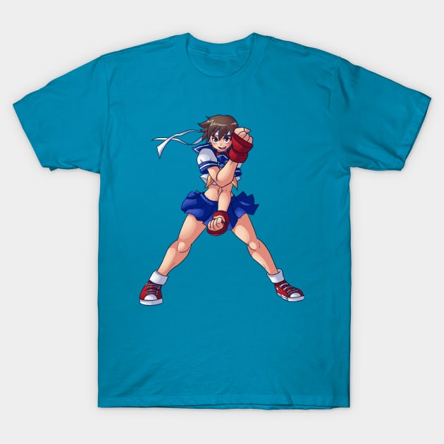 Sakura from STREET FIGHTER T-Shirt by IanDimas